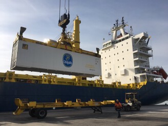 Chiquita verwelkomt eerste containerschip in Vlissingen